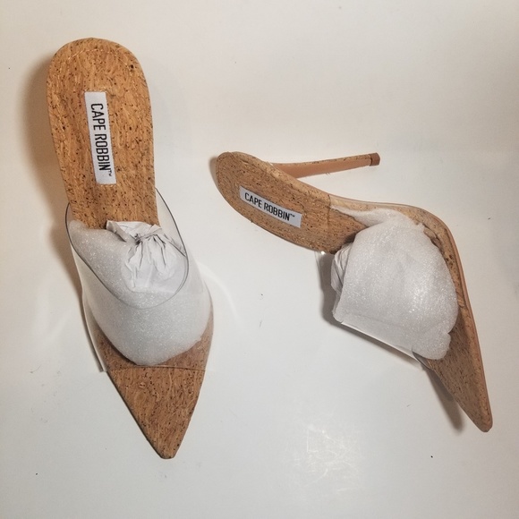 New Cape Robbin clear Slip on High heels Melrose - Picture 2 of 6